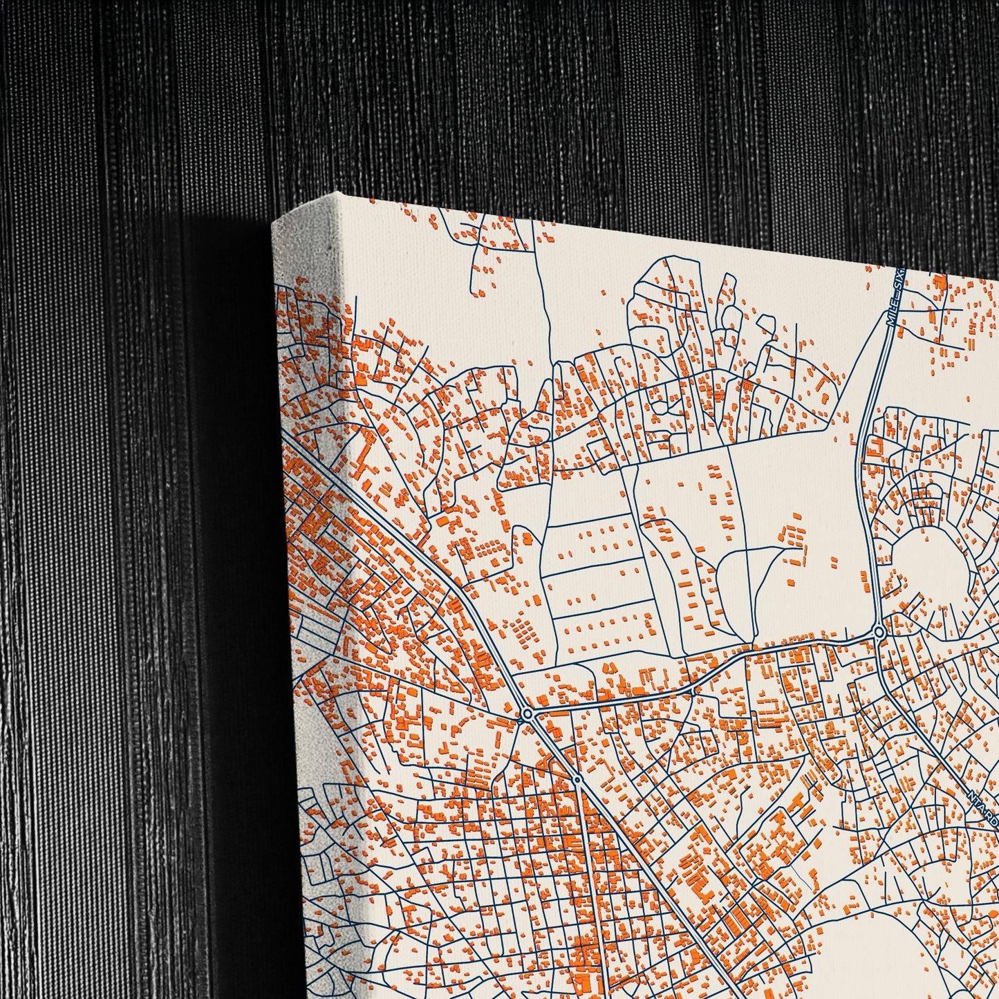 Jalingo Nigeria Colorful City Map Canvas Print Detail