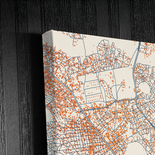 Jalingo Nigeria Colorful City Map Canvas Print Detail