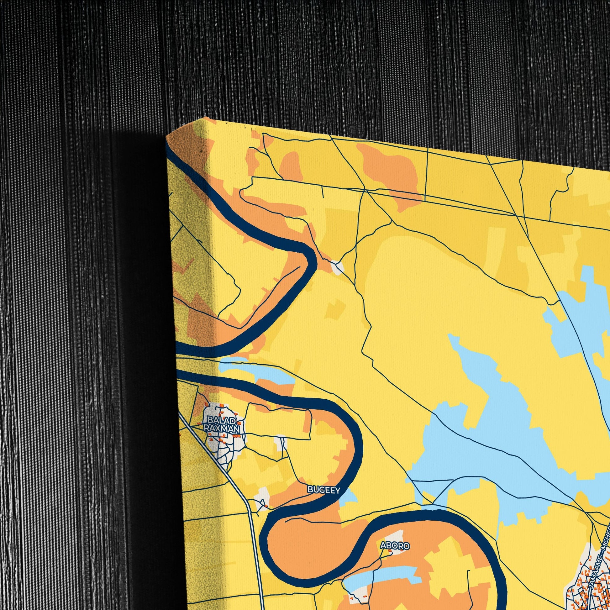 Jamaame Somalia Colorful City Map Canvas Print Detail