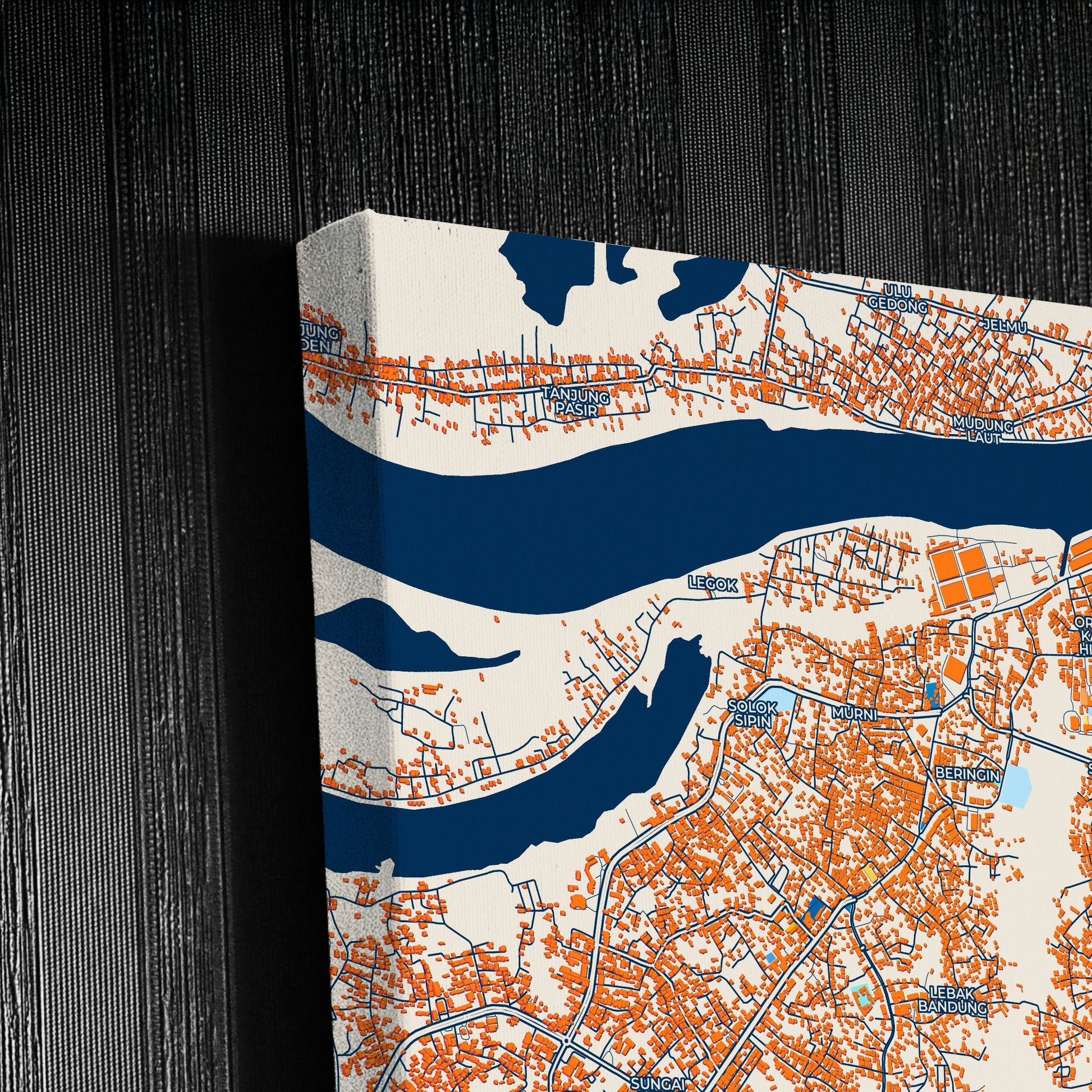 Jambi Indonesia Colorful City Map Canvas Print Detail