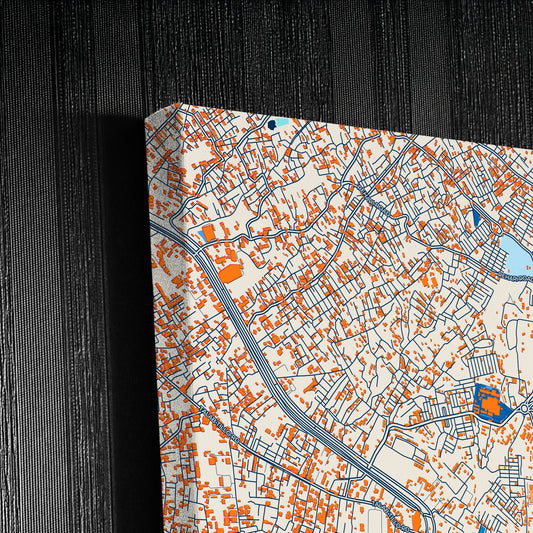 Jammu India Colorful City Map Canvas Print Detail