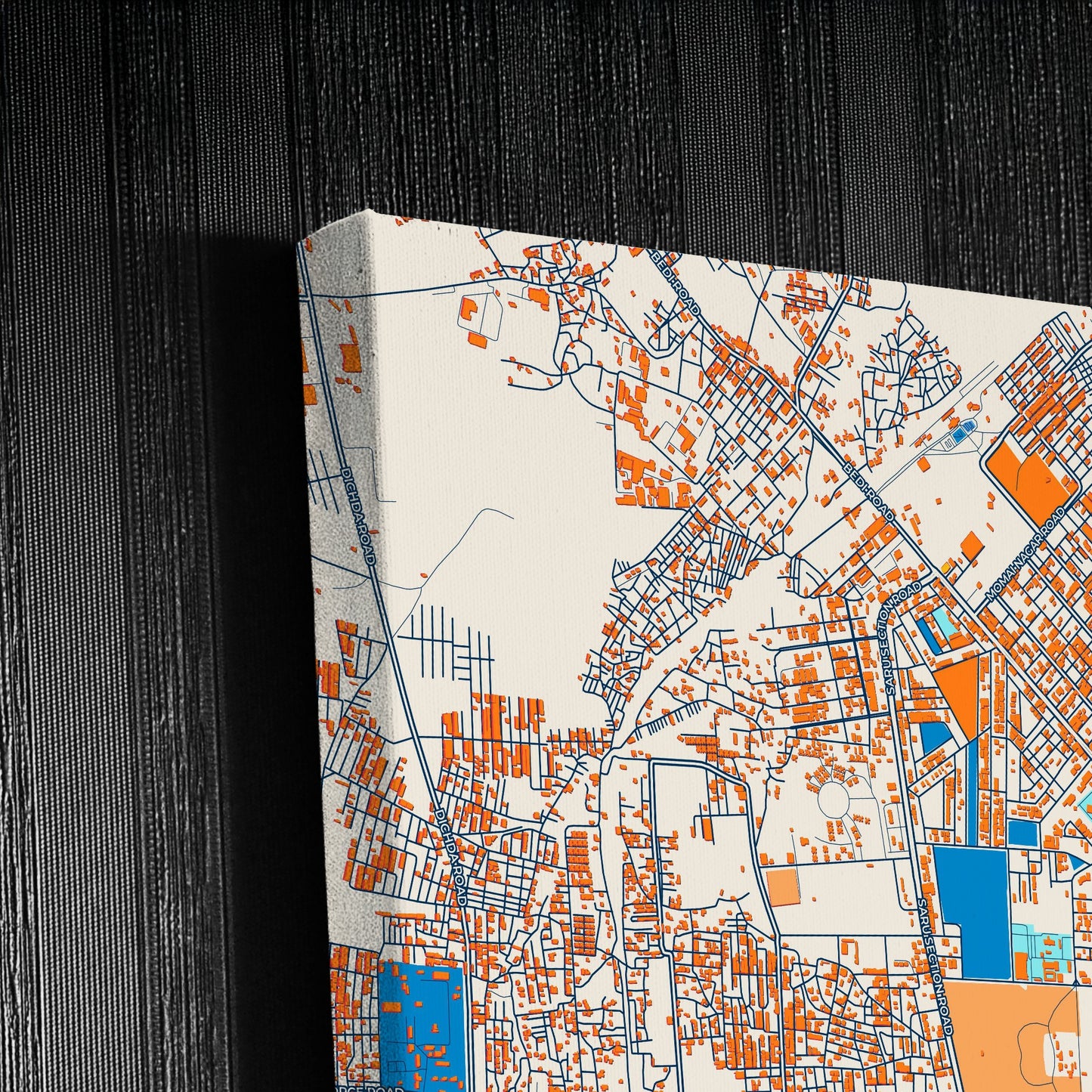 Jamnagar India Colorful City Map Canvas Print Detail