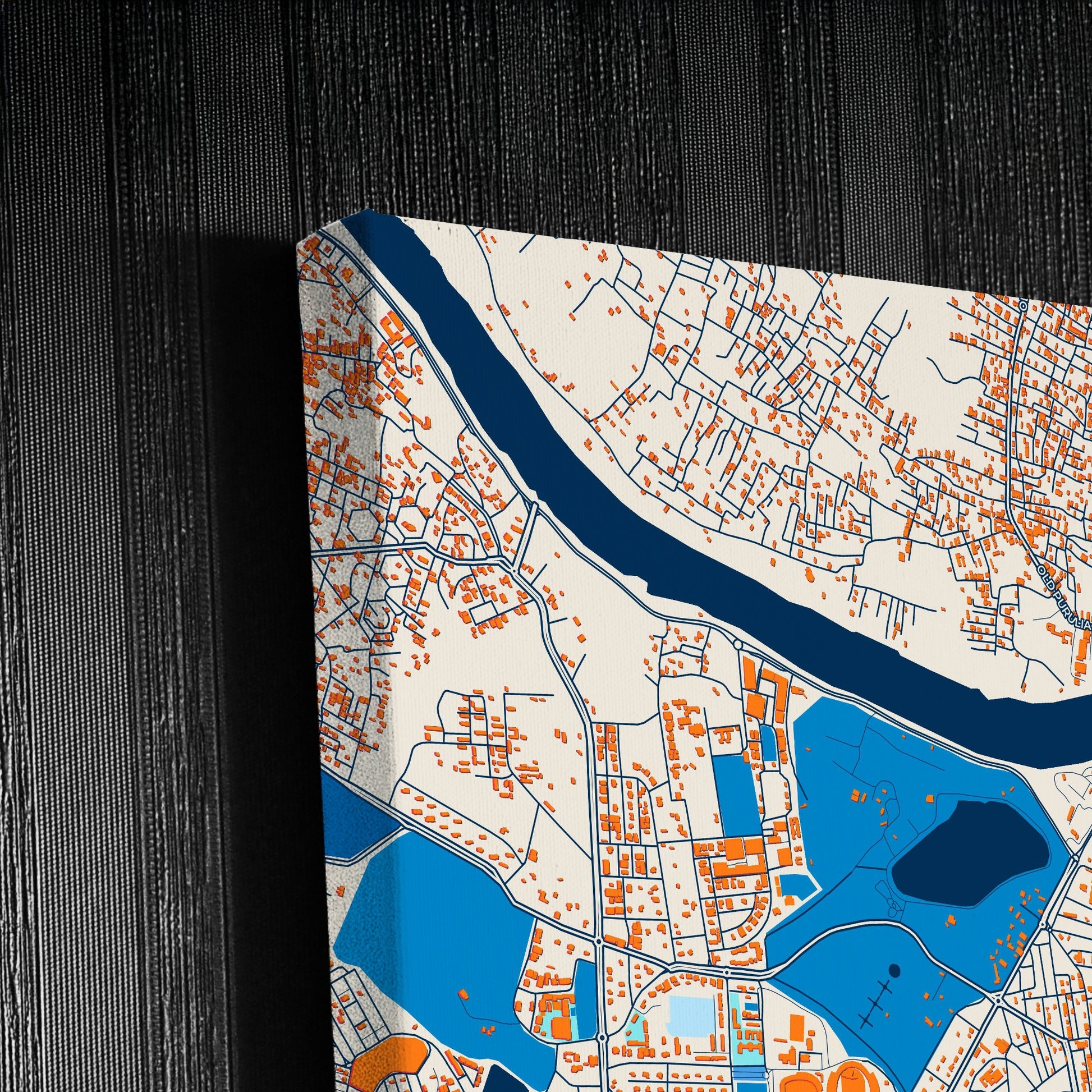 Jamshedpur India Colorful City Map Canvas Print Detail