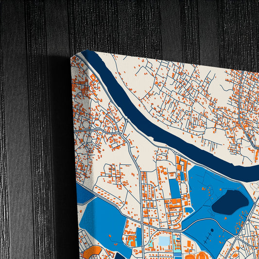 Jamshedpur India Colorful City Map Canvas Print Detail