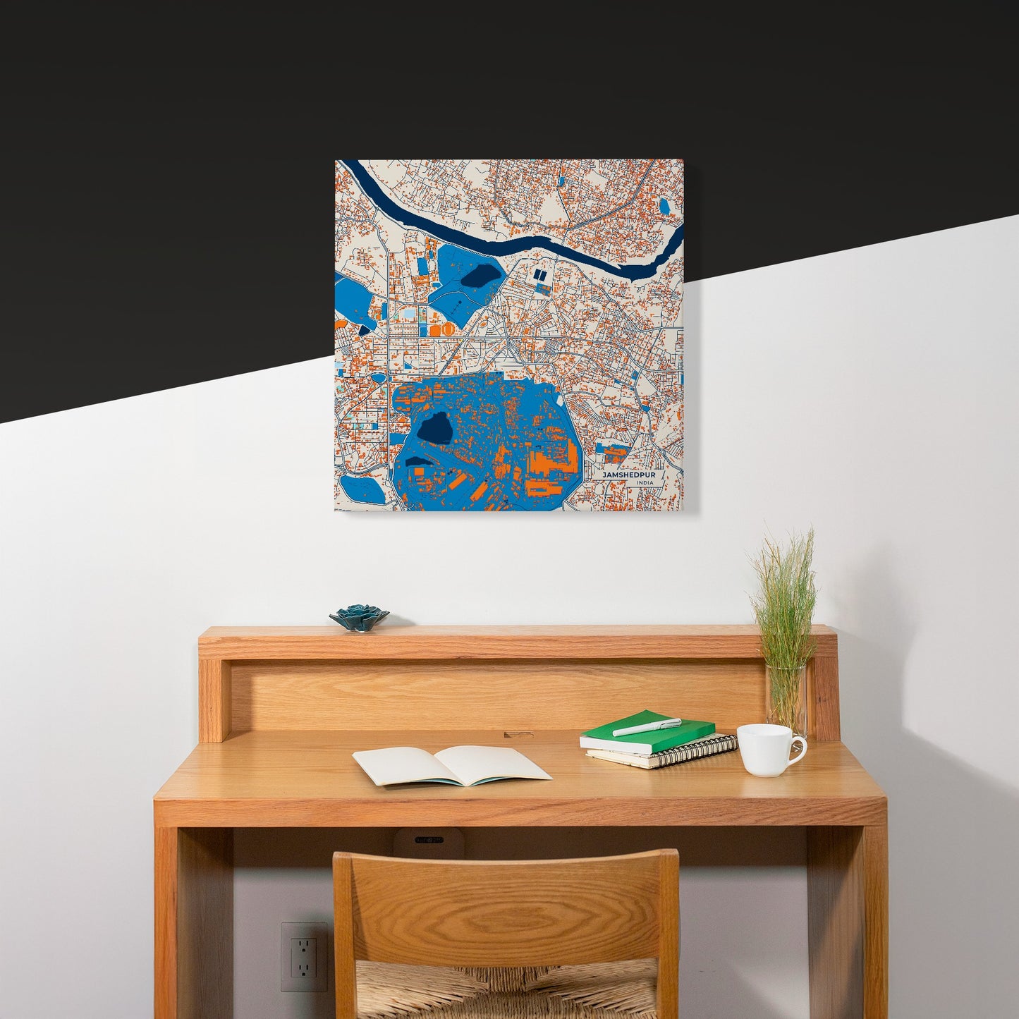 Jamshedpur India Colorful City Map Canvas Print Scene