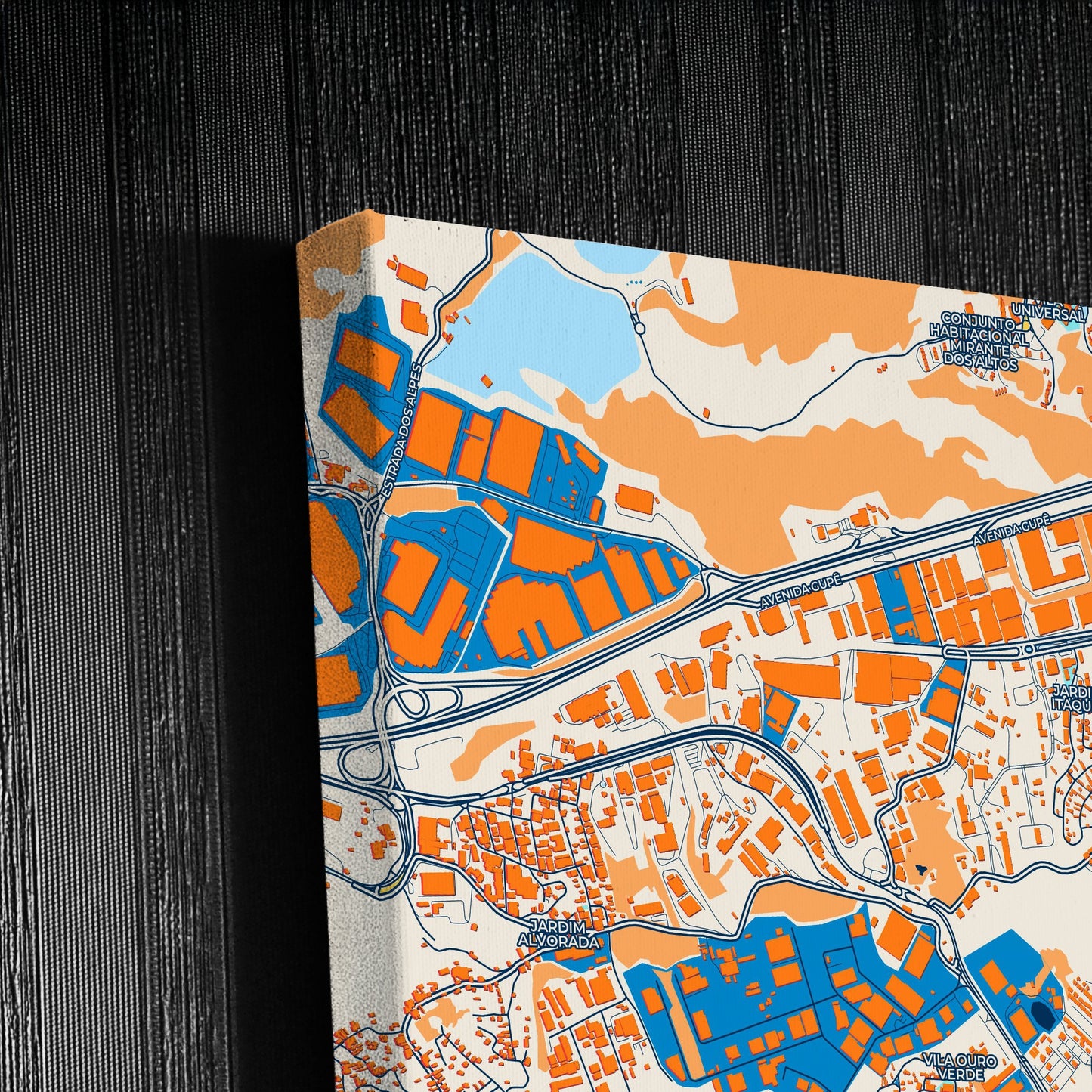 Jandira Brazil Colorful City Map Canvas Print Detail
