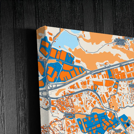 Jandira Brazil Colorful City Map Canvas Print Detail