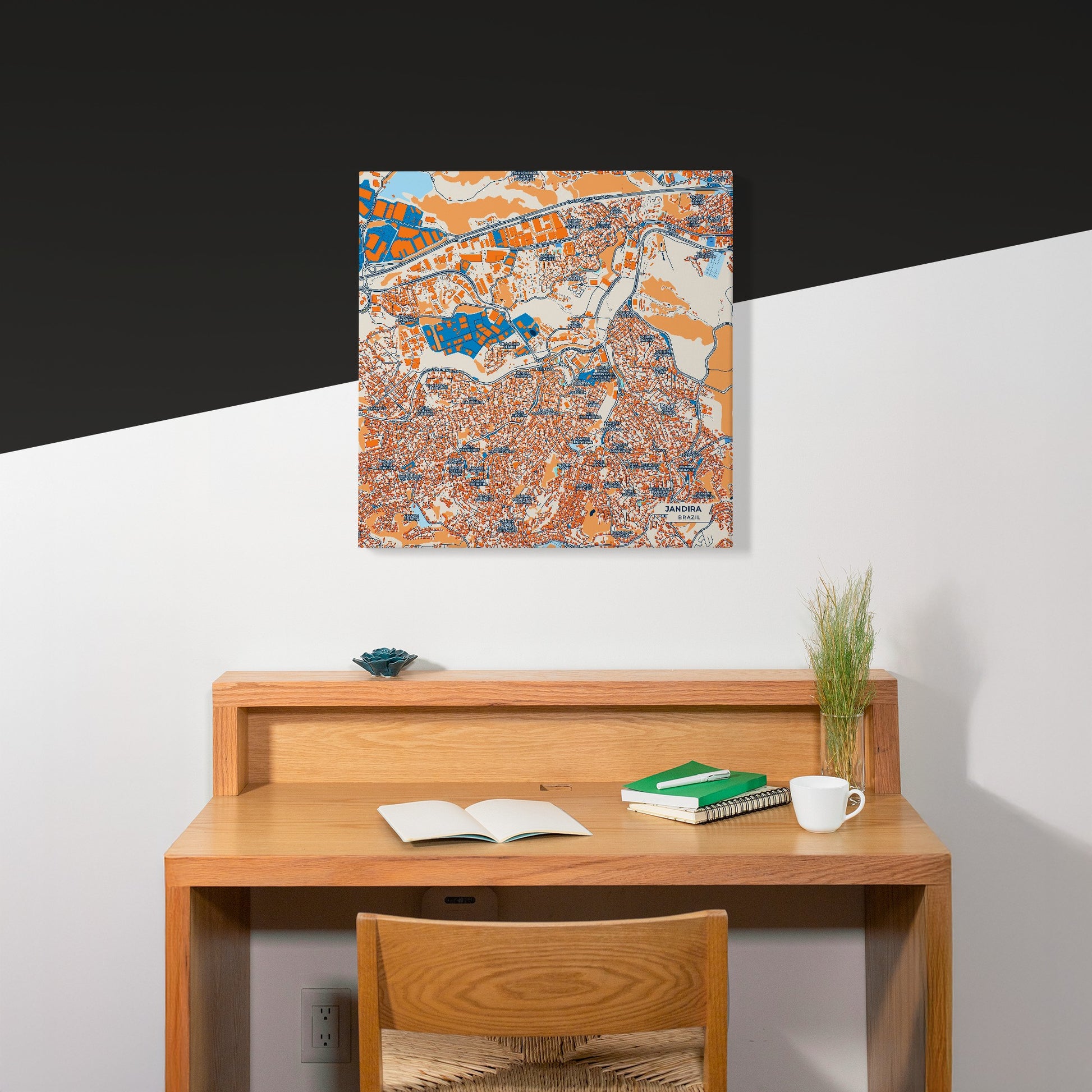 Jandira Brazil Colorful City Map Canvas Print Scene