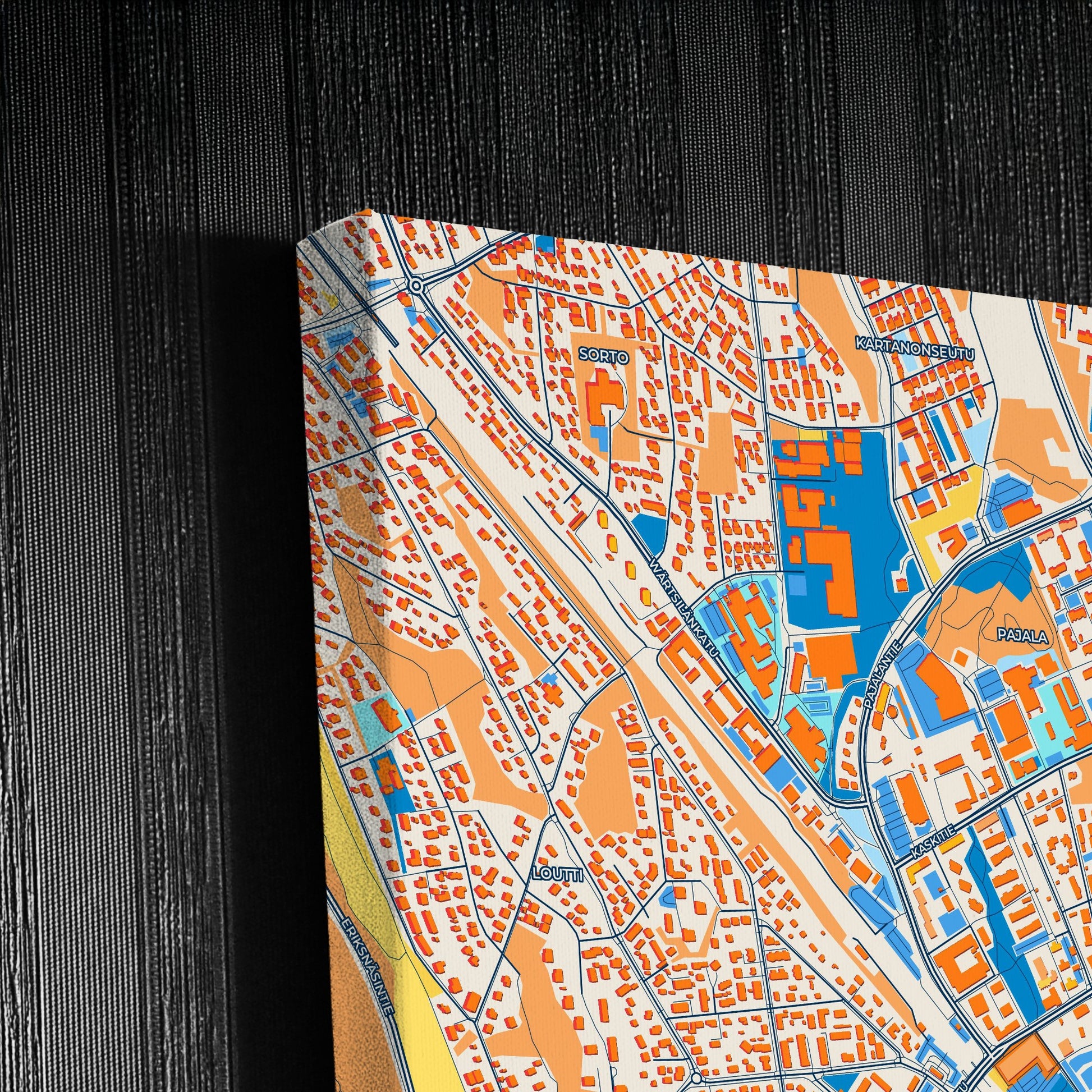 Järvenpää Finland Colorful City Map Canvas Print Detail