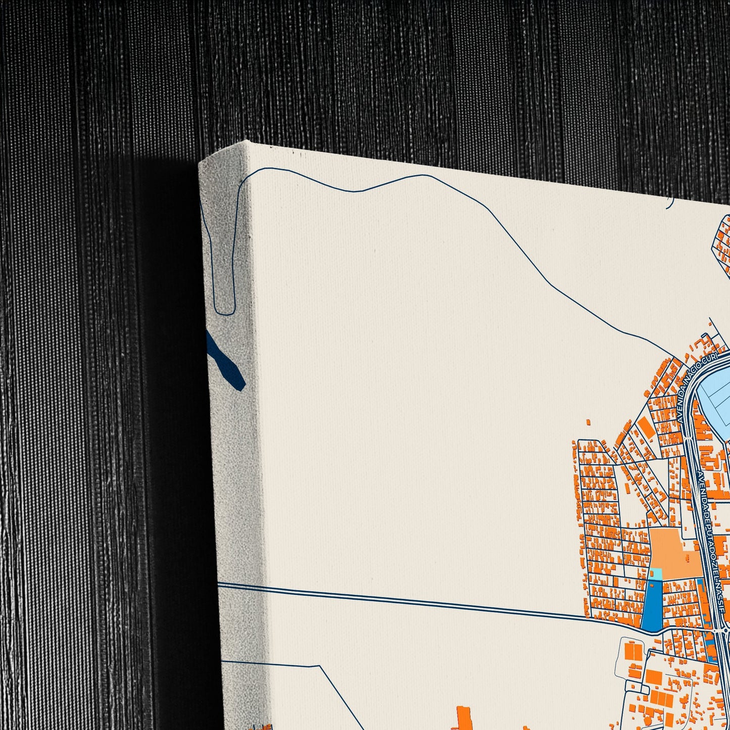 Jau Brazil Colorful City Map Canvas Print Detail