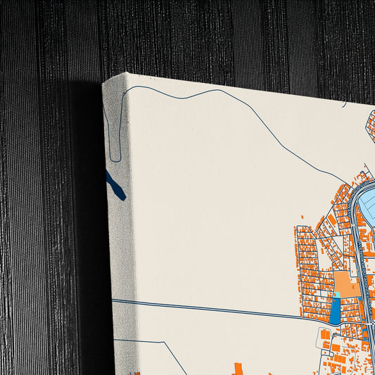 Jau Brazil Colorful City Map Canvas Print Detail