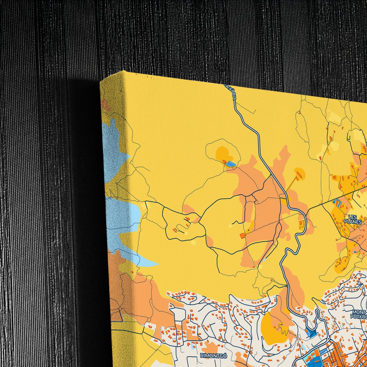 Javea Spain Colorful City Map Canvas Print Detail