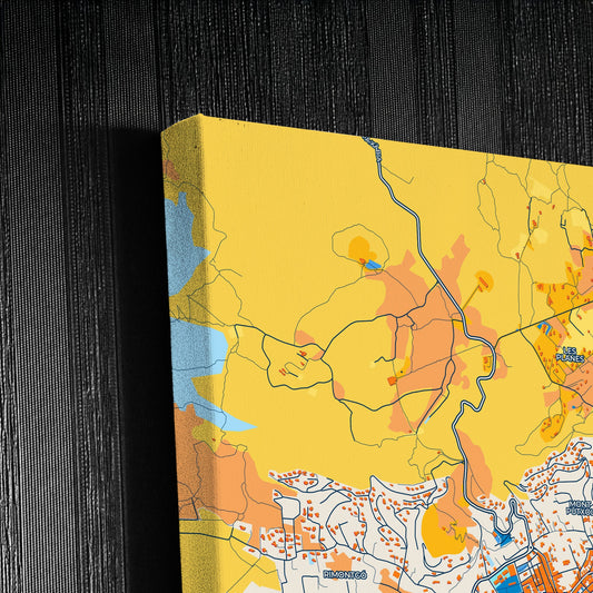 Javea Spain Colorful City Map Canvas Print Detail