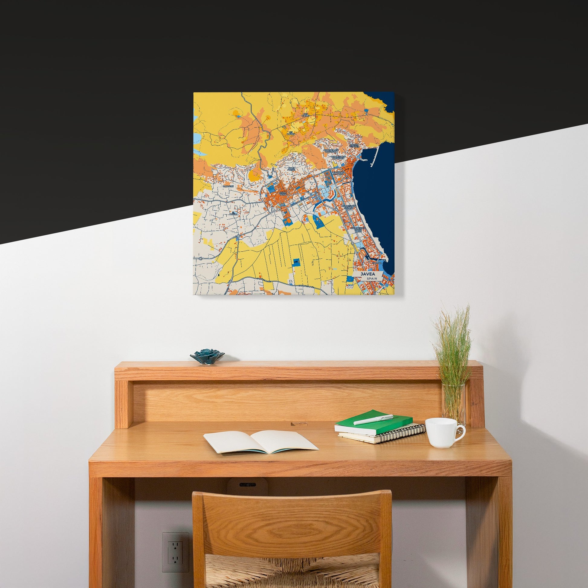 Javea Spain Colorful City Map Canvas Print Scene