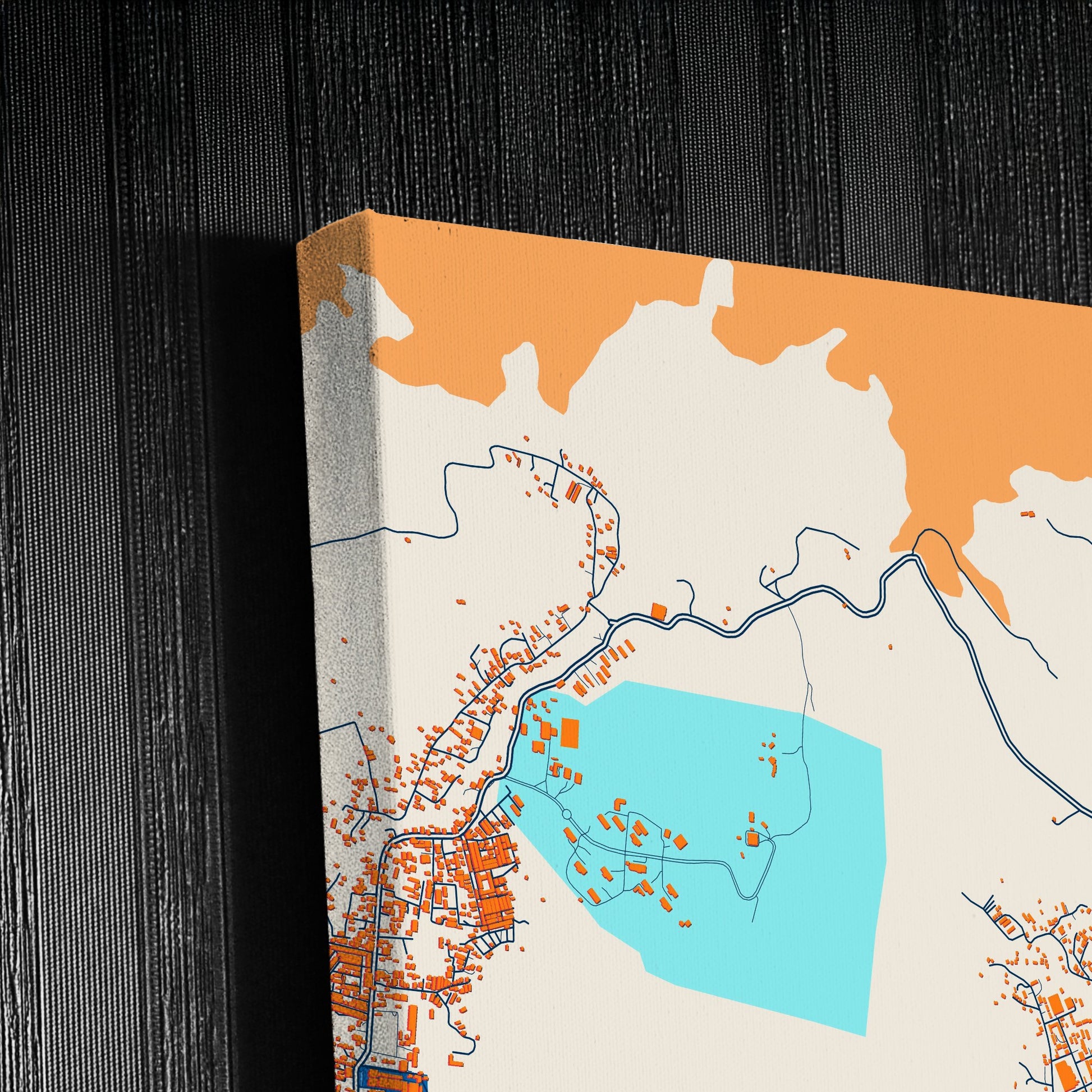 Jayapura Indonesia Colorful City Map Canvas Print Detail