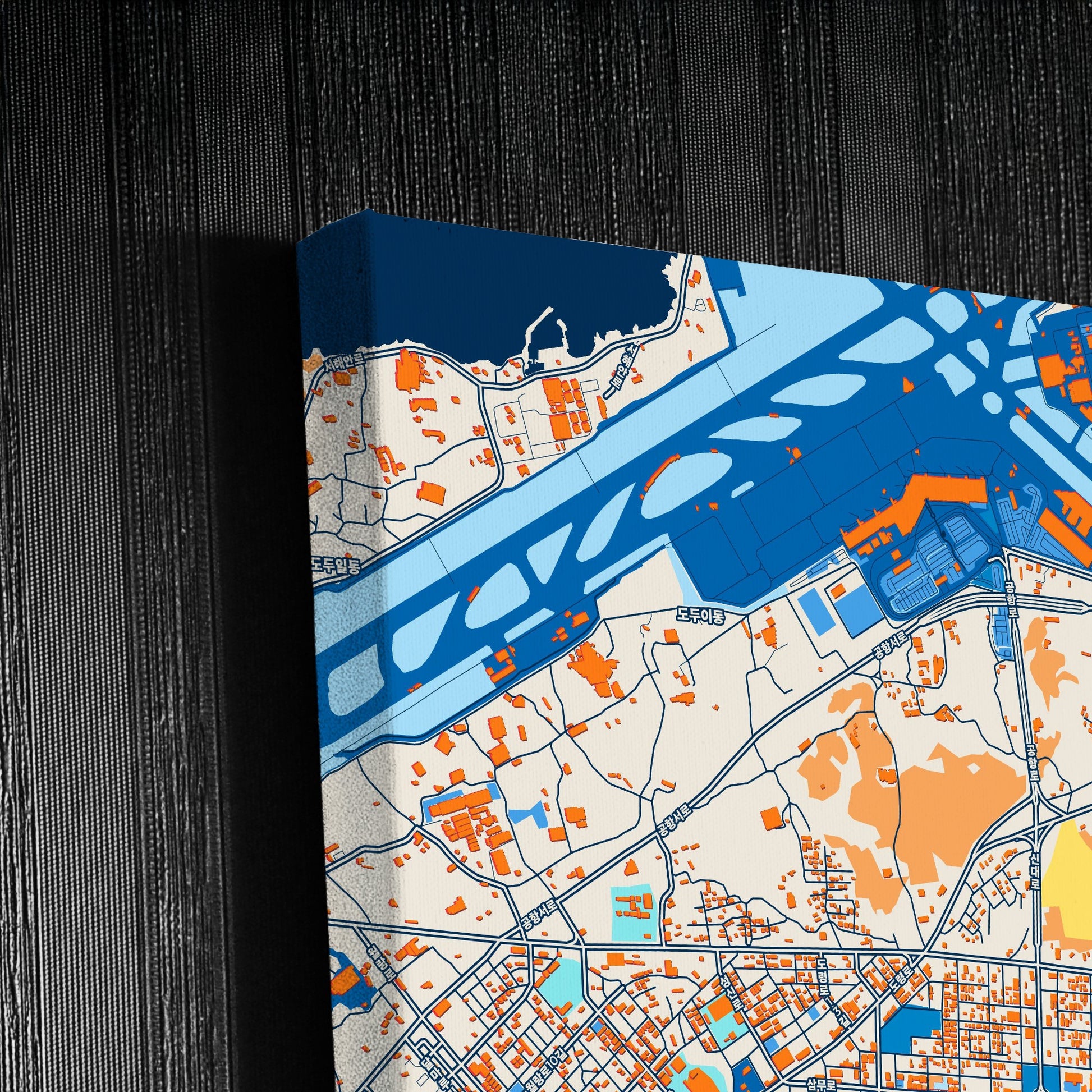 Jeju South Korea Colorful City Map Canvas Print Detail