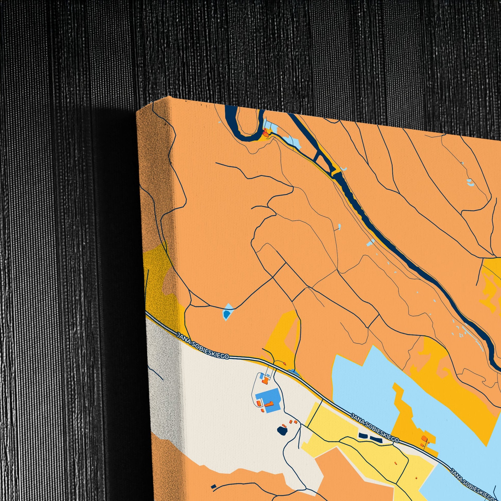 Jelenia Góra Poland Colorful City Map Canvas Print Detail