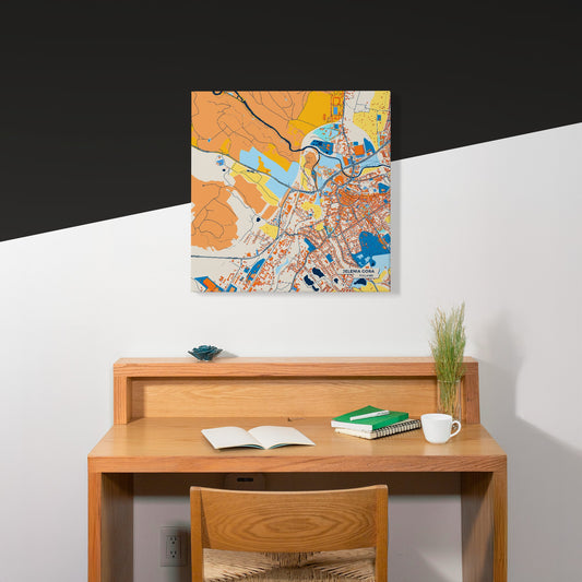 Jelenia Góra Poland Colorful City Map Canvas Print Scene
