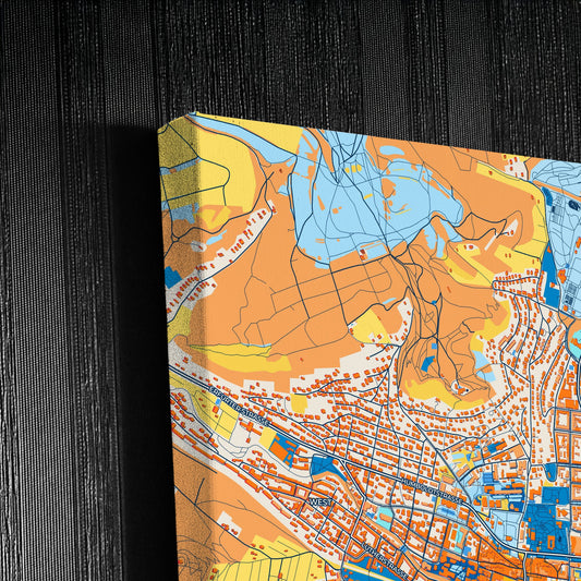 Jena Germany Colorful City Map Canvas Print Detail