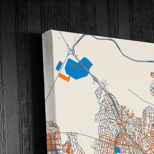 Jequie Brazil Colorful City Map Canvas Print Detail