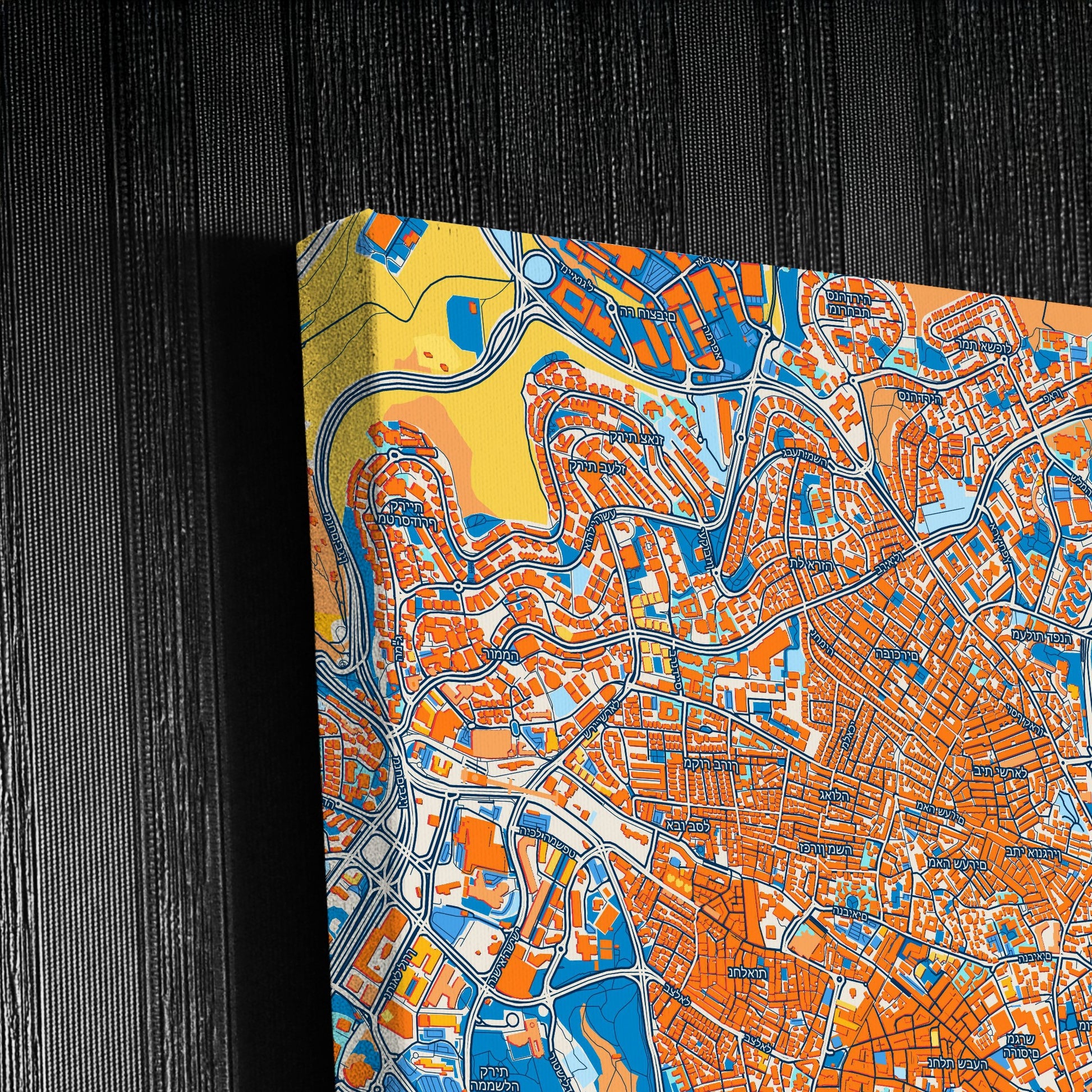 Jerusalem Israel Colorful City Map Canvas Print Detail