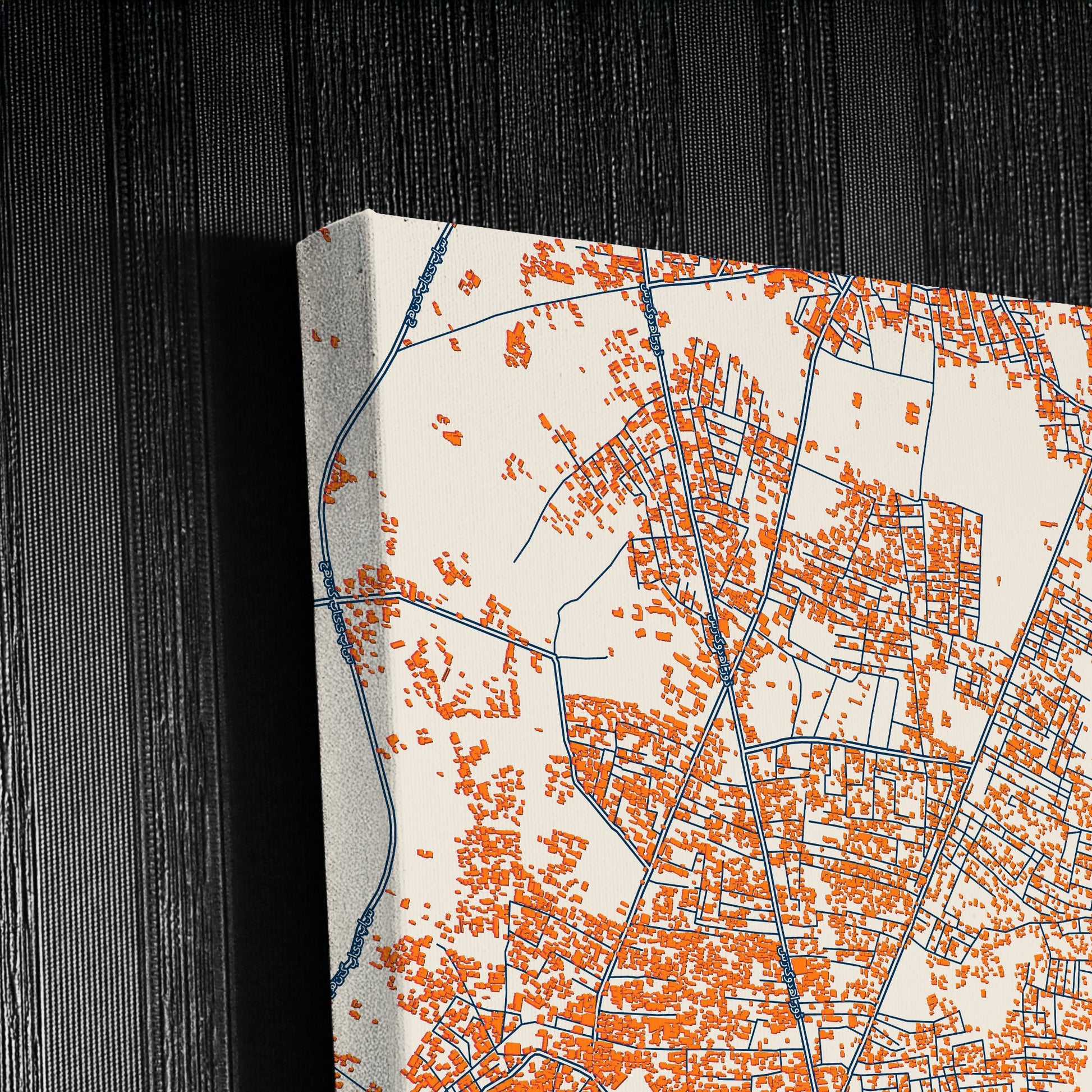 Jhang Pakistan Colorful City Map Canvas Print Detail