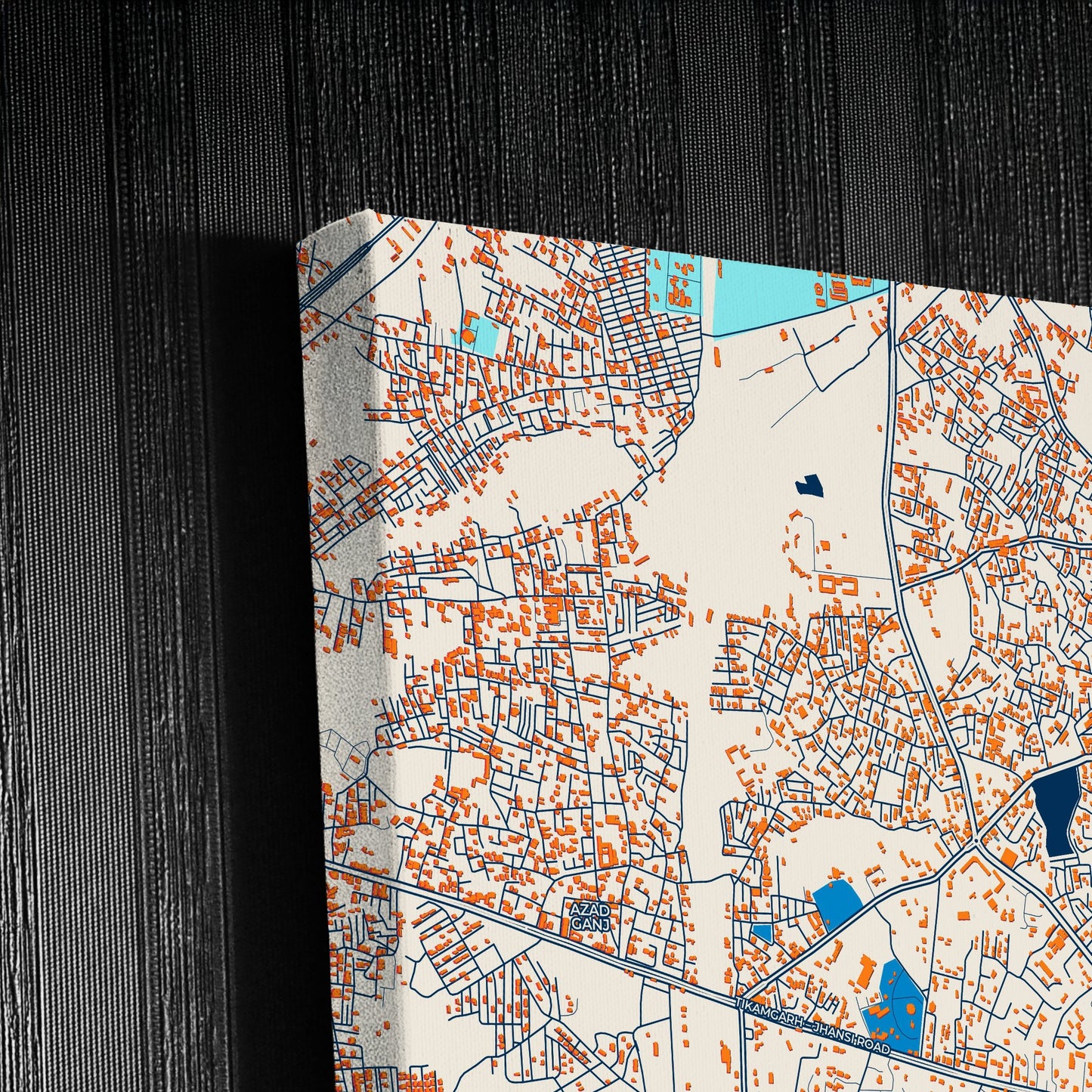 Jhansi India Colorful City Map Canvas Print Detail