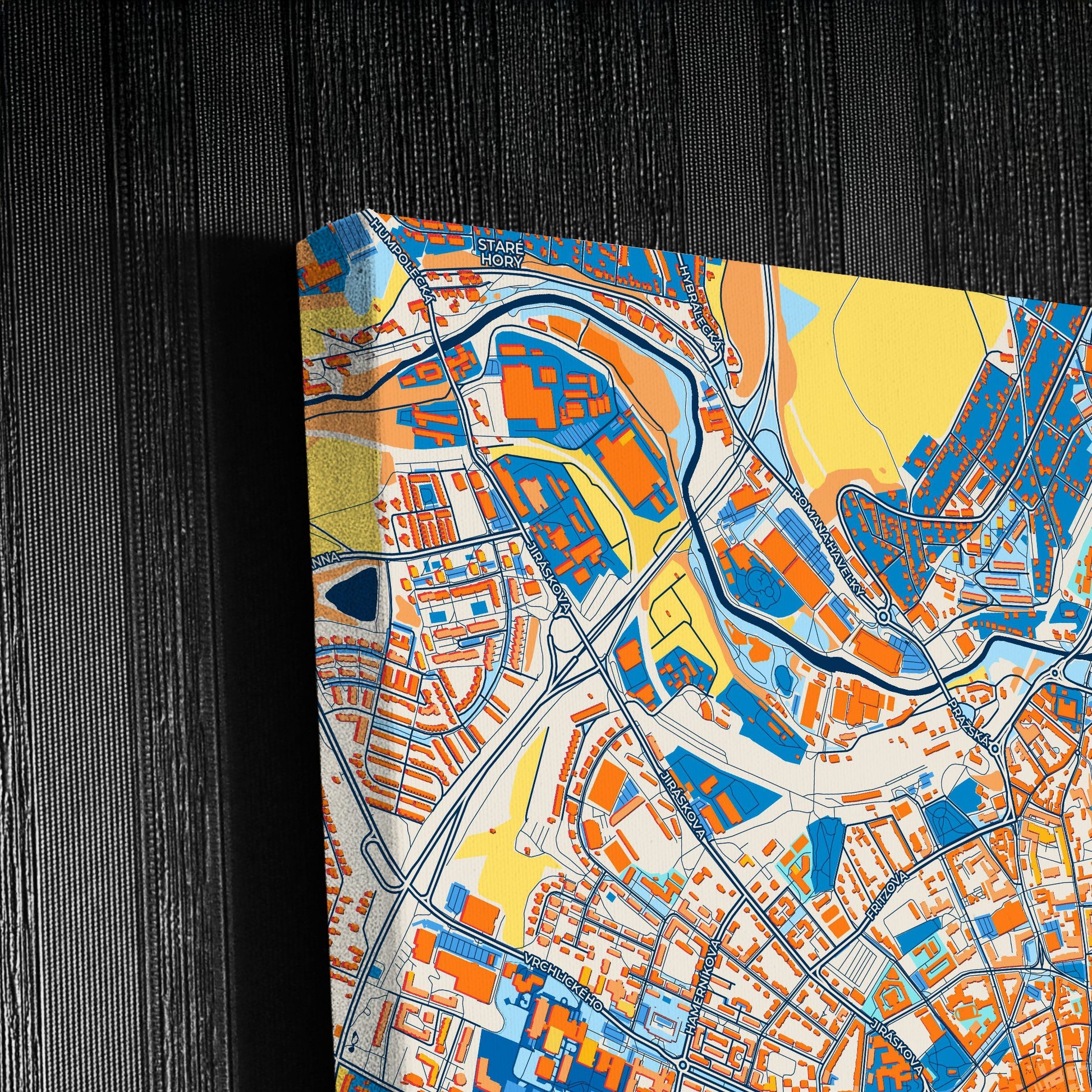 Jihlava Czechia Colorful City Map Canvas Print Detail