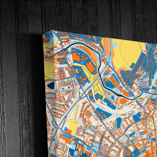 Jihlava Czechia Colorful City Map Canvas Print Detail