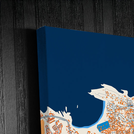 Jijel Algeria Colorful City Map Canvas Print Detail