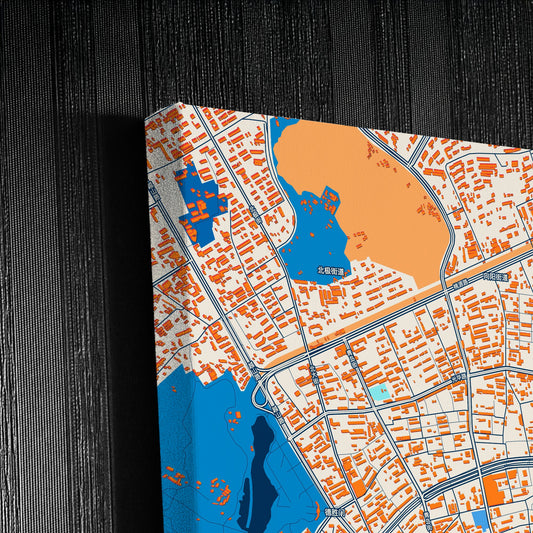 Jilin City China Colorful City Map Canvas Print Detail