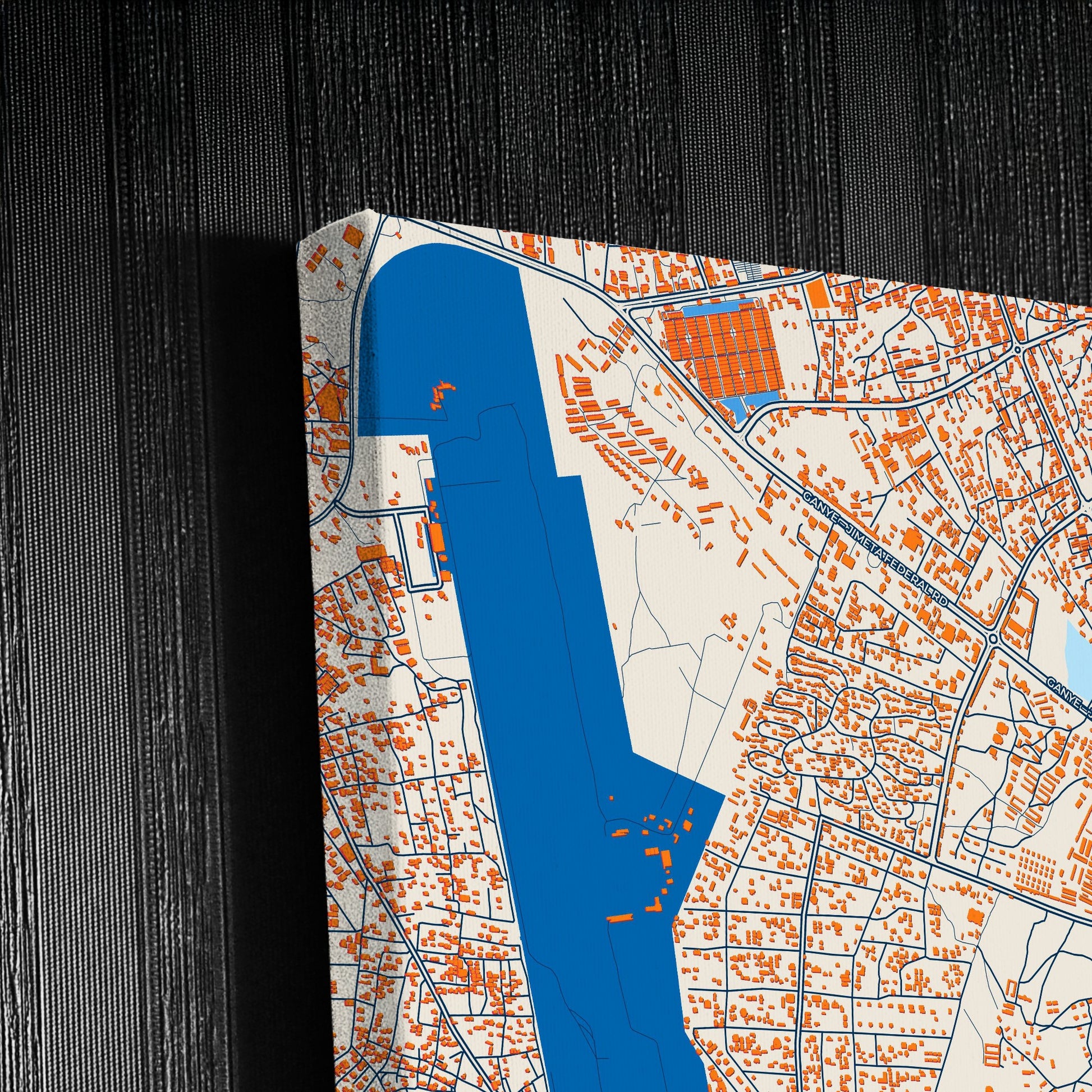 Jimeta Nigeria Colorful City Map Canvas Print Detail