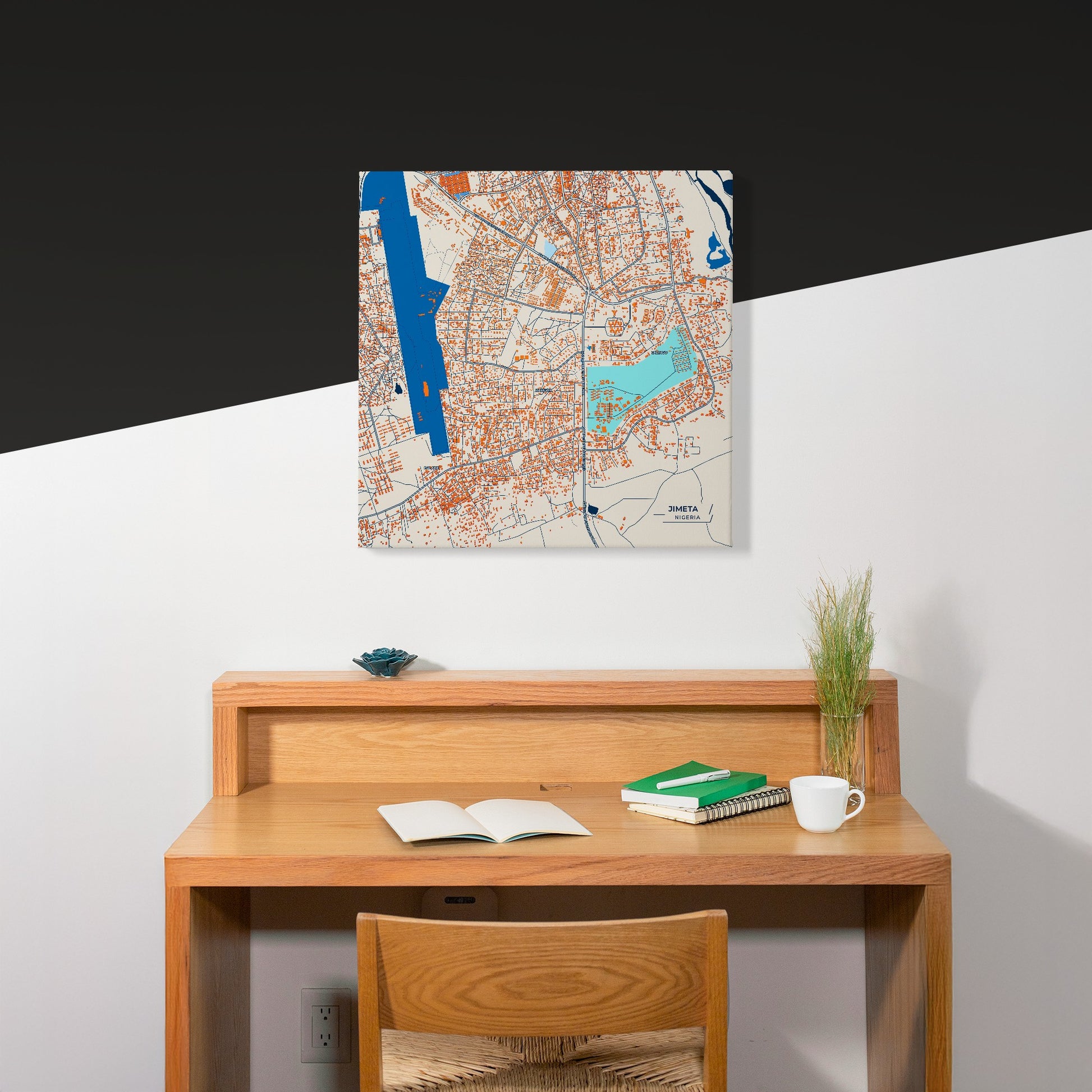 Jimeta Nigeria Colorful City Map Canvas Print Scene