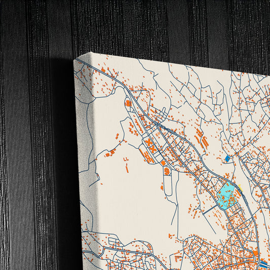 Jimma Ethiopia Colorful City Map Canvas Print Detail