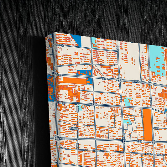 Jining China Colorful City Map Canvas Print Detail