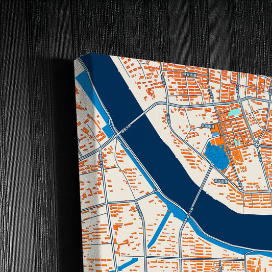 Jinzhou China Colorful City Map Canvas Print Detail