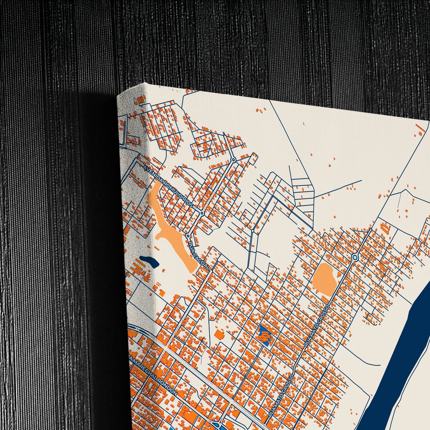 Ji Parana Brazil Colorful City Map Canvas Print Detail