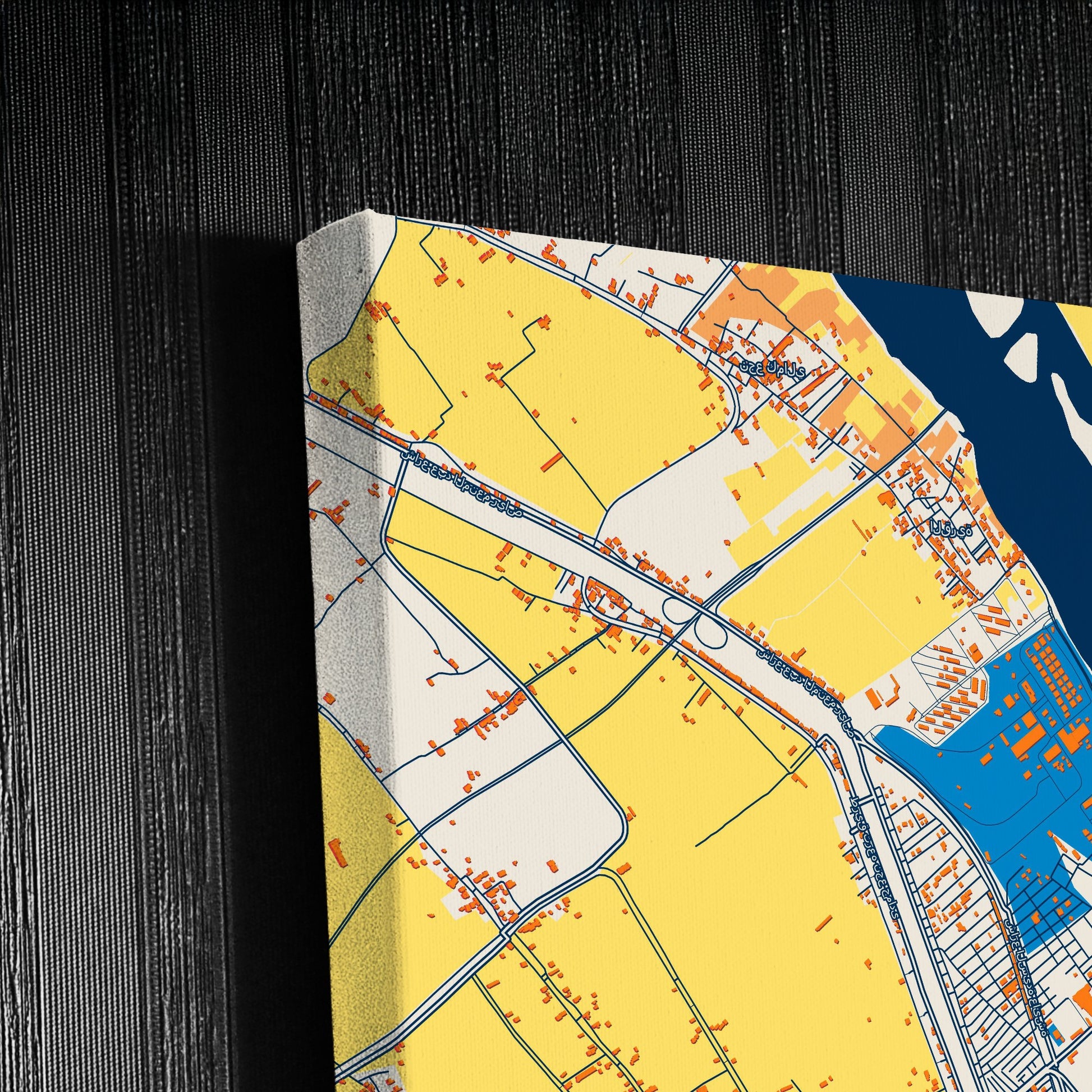 Jirja Egypt Colorful City Map Canvas Print Detail