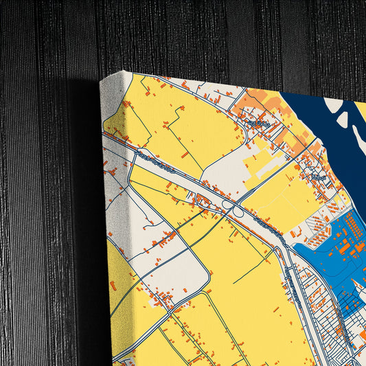 Jirja Egypt Colorful City Map Canvas Print Detail