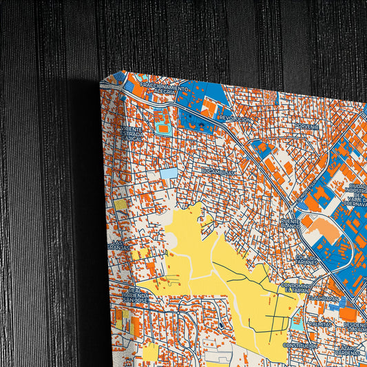 Jiutepec Mexico Colorful City Map Canvas Print Detail