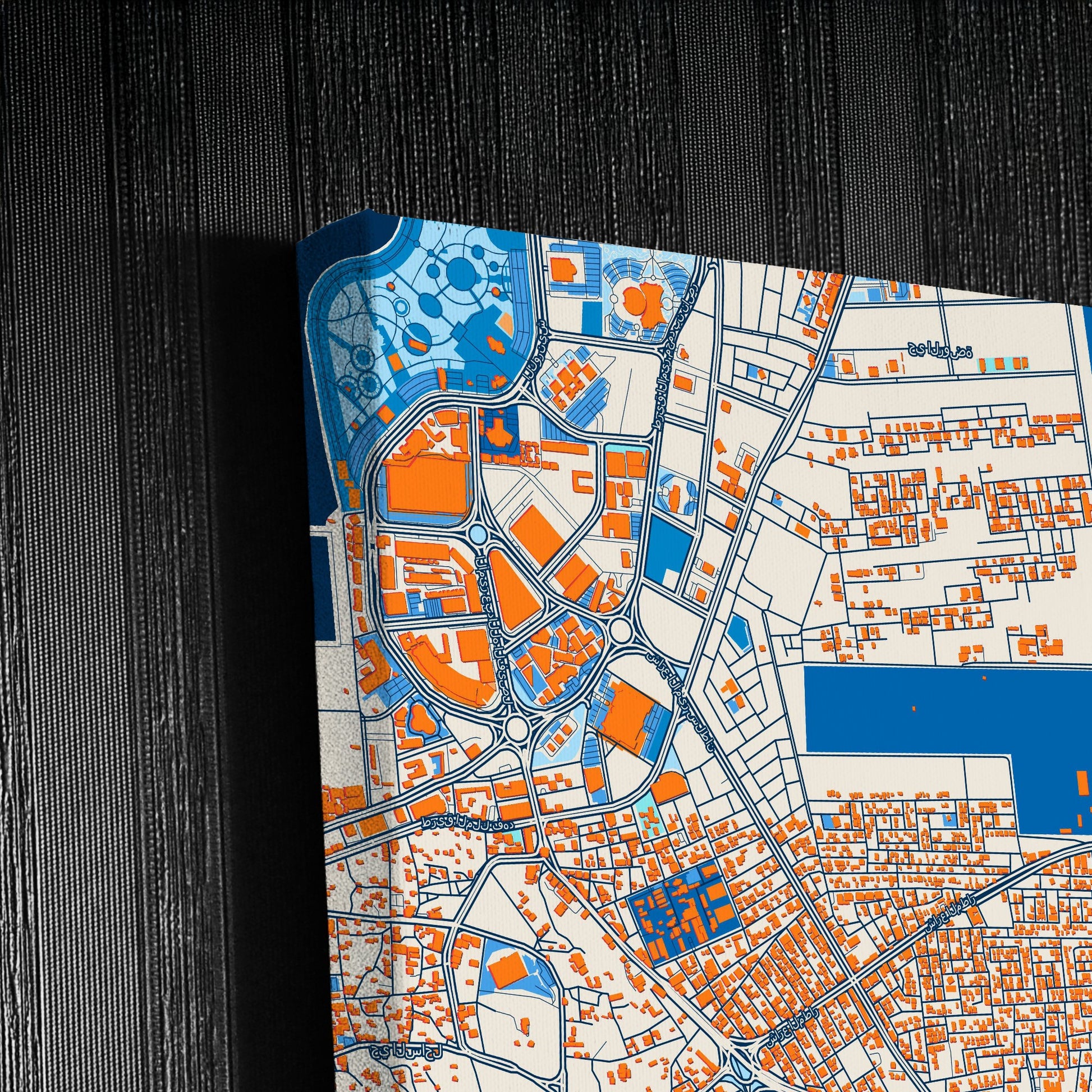 Jizan Saudi Arabia Colorful City Map Canvas Print Detail