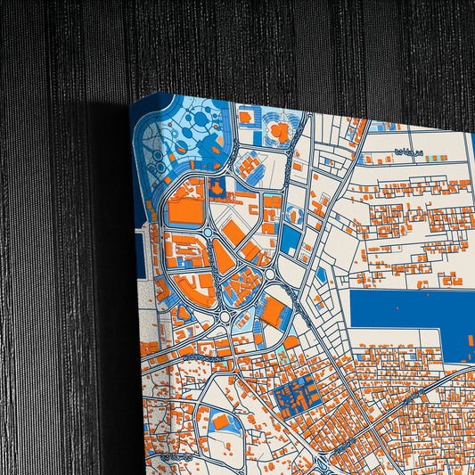 Jizan Saudi Arabia Colorful City Map Canvas Print Detail