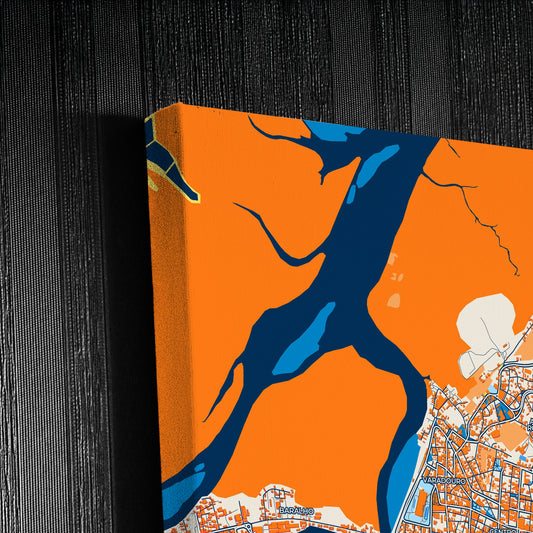 Joao Pessoa Brazil Colorful City Map Canvas Print Detail