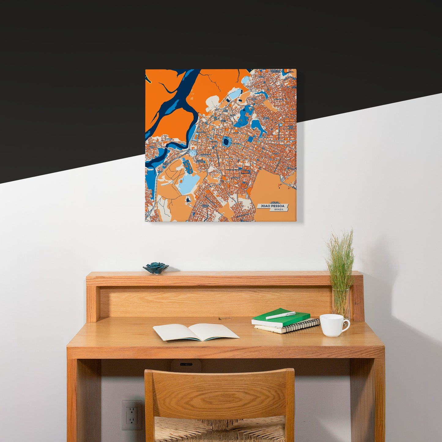 Joao Pessoa Brazil Colorful City Map Canvas Print Scene