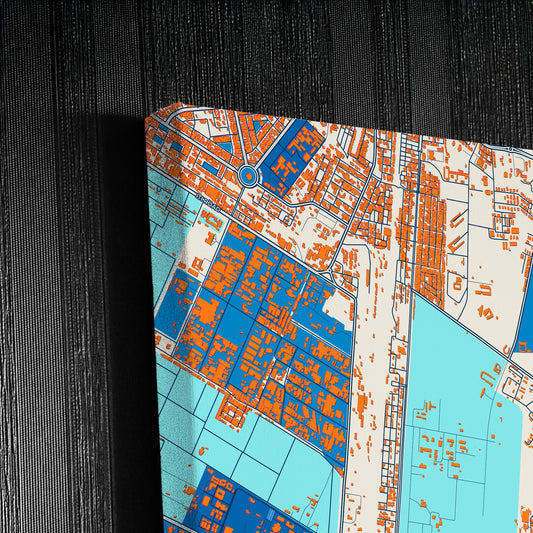 Jodhpur India Colorful City Map Canvas Print Detail