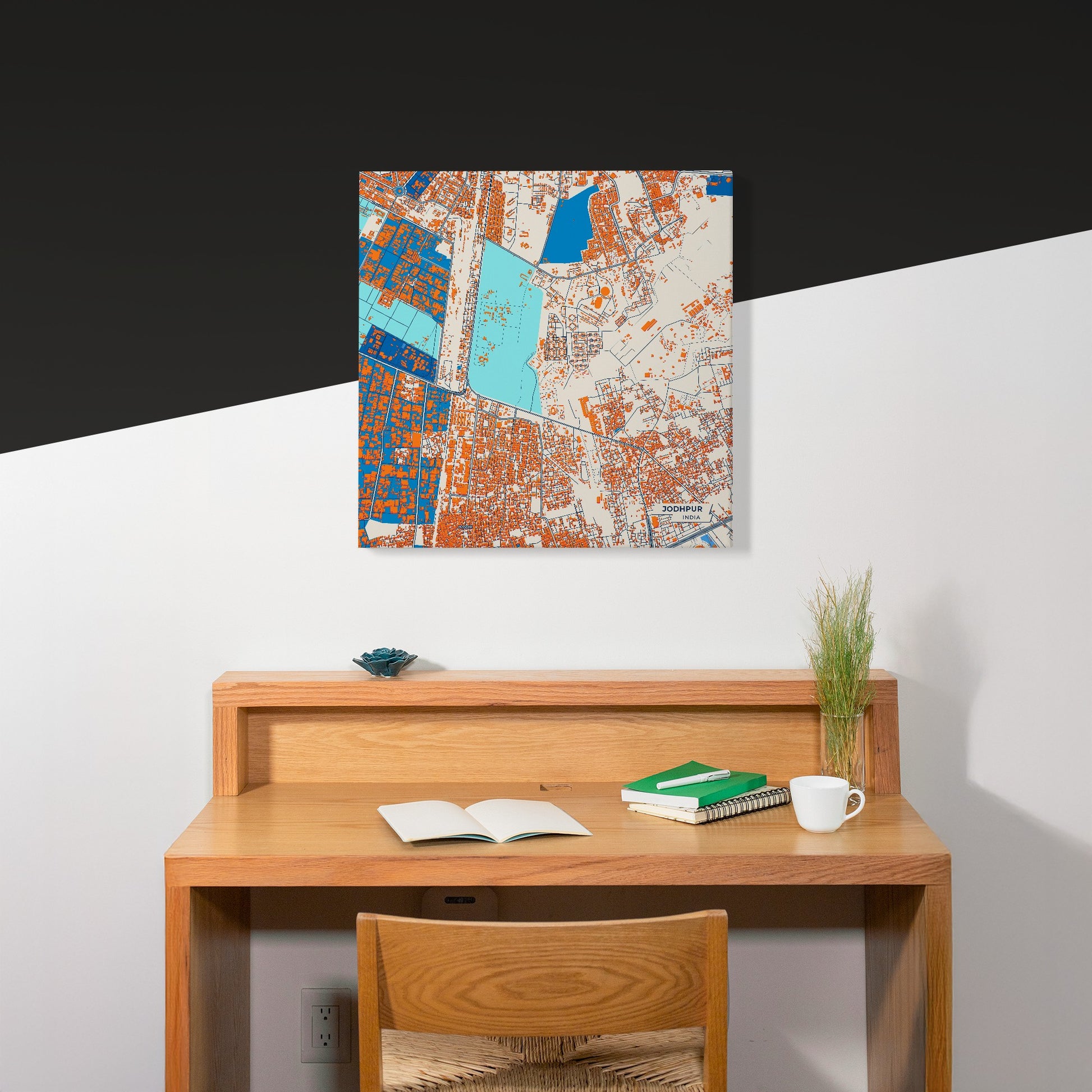 Jodhpur India Colorful City Map Canvas Print Scene