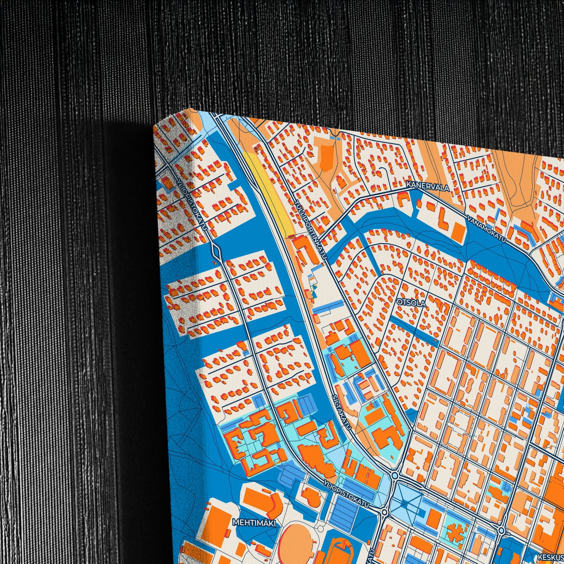 Joensuu Finland Colorful City Map Canvas Print Detail