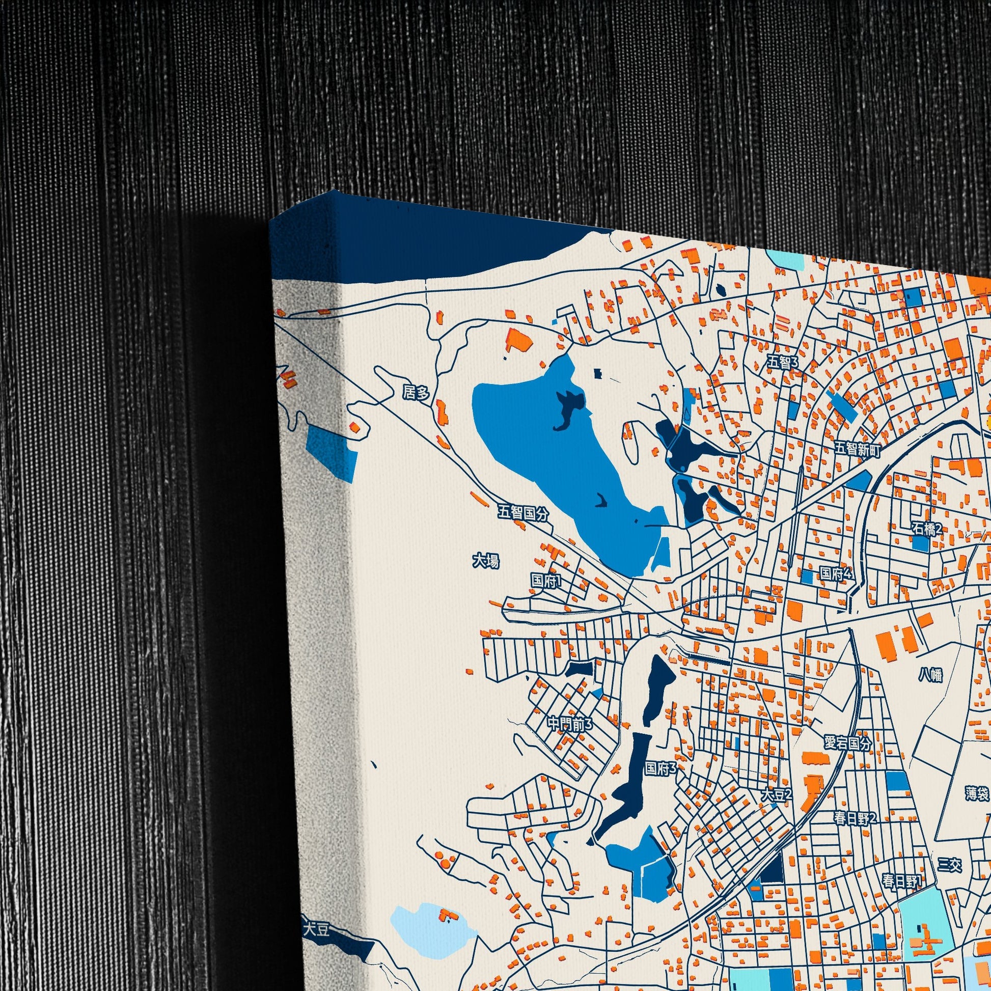 Jōetsu Japan Colorful City Map Canvas Print Detail