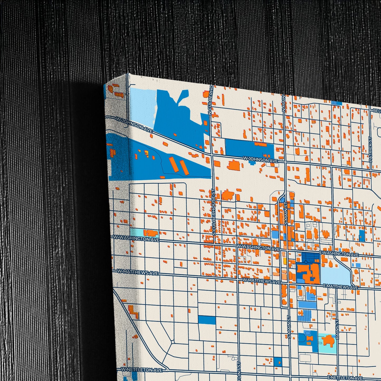 Jonesboro Arkansas Colorful City Map Canvas Print Detail