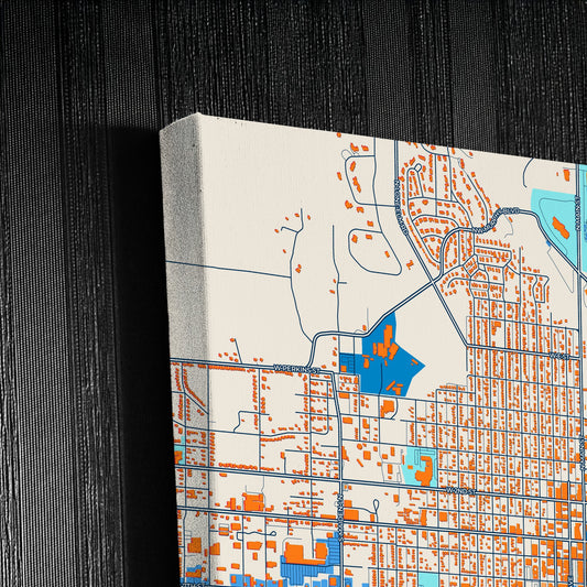 Joplin Missouri Colorful City Map Canvas Print Detail